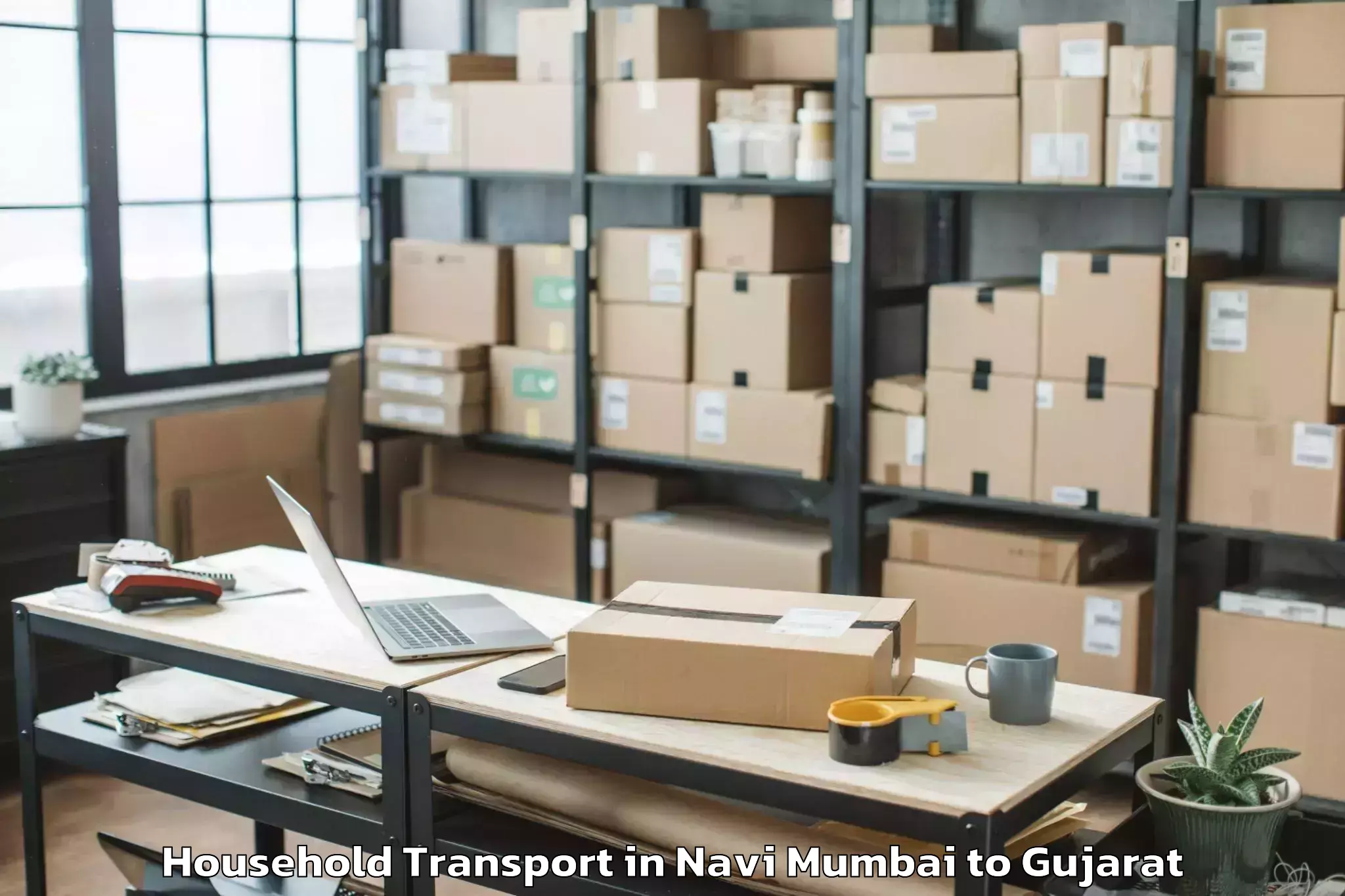 Book Navi Mumbai to Songadh Household Transport Online